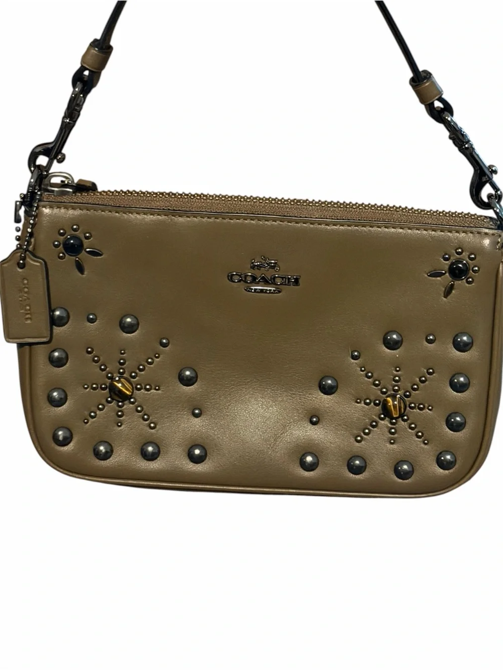 Coach Drifter Top Handle Satchel & Wristlet with Western Rivets & Tigers Eye - Picture 13 of 16